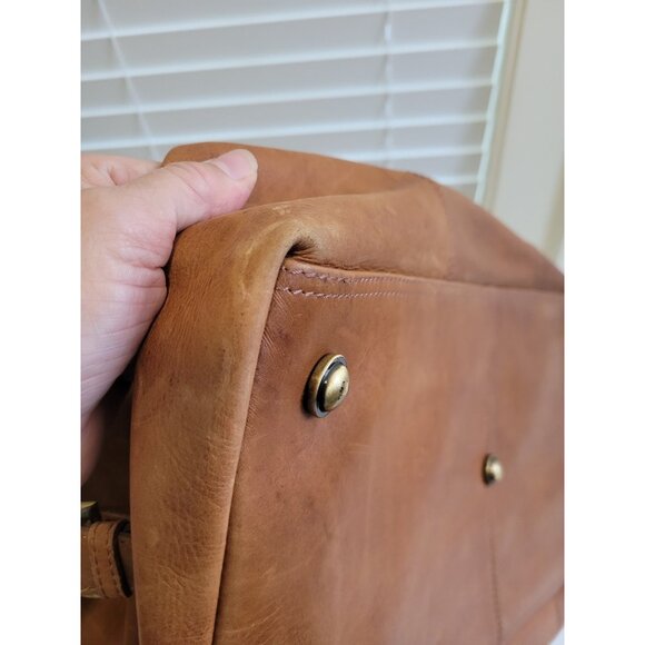 Rawlings Frankies 20” Rugged Brown Leather Duffle Bag Luggage Travel Weekender - Picture 13 of 16